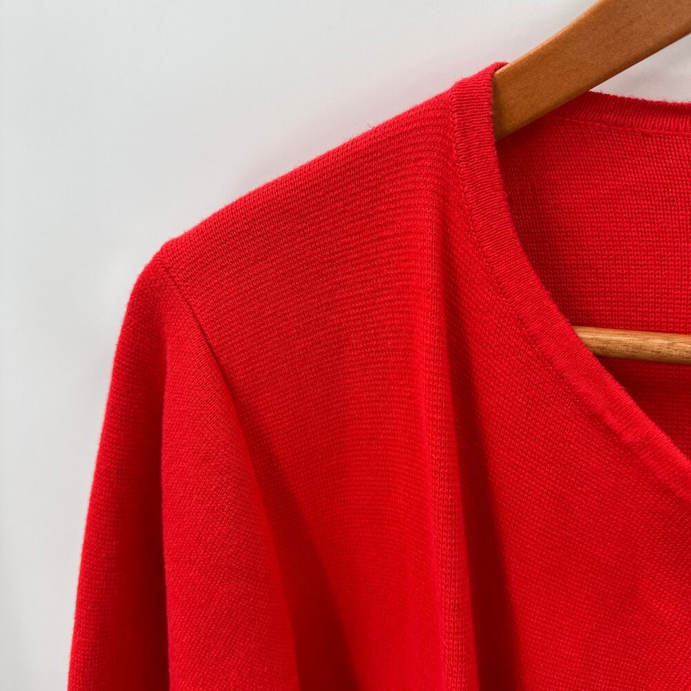 J.CREW Factory Red Vanessa Open Long Cardigan with Pockets AN051 // M - Picture 4 of 7